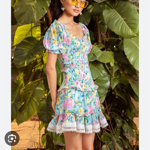 Hemant + Nandita Azalea Shirring Dress-Size L - Picture 2 of 7